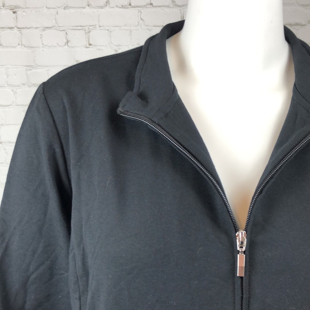 1X 3X Black French Terry Jacket Plus Size - Picture 7 of 7